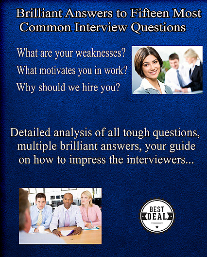 Cover of 15 most common interview questions eBook, the bonus material