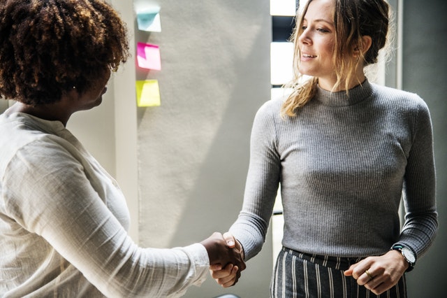 illustration of a handshake in an interview