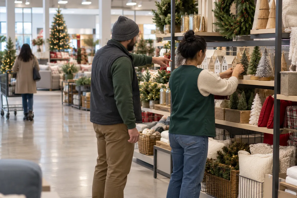 How long does it take to find a job: a new seasonal retail hire restocking a holiday display as a bridge job