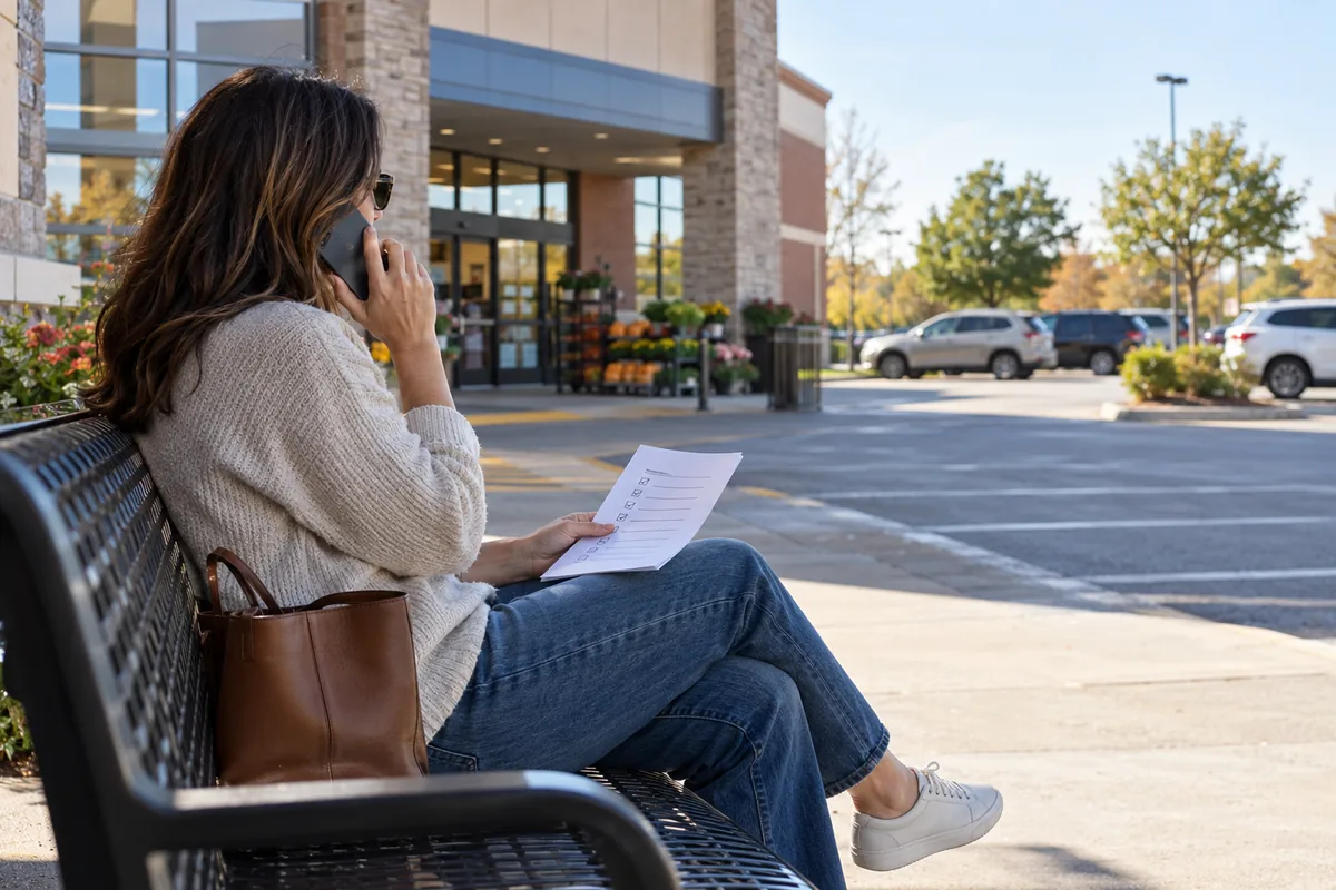 How to get a job fast: applicant making a short follow-up call to a store at a quiet hour
