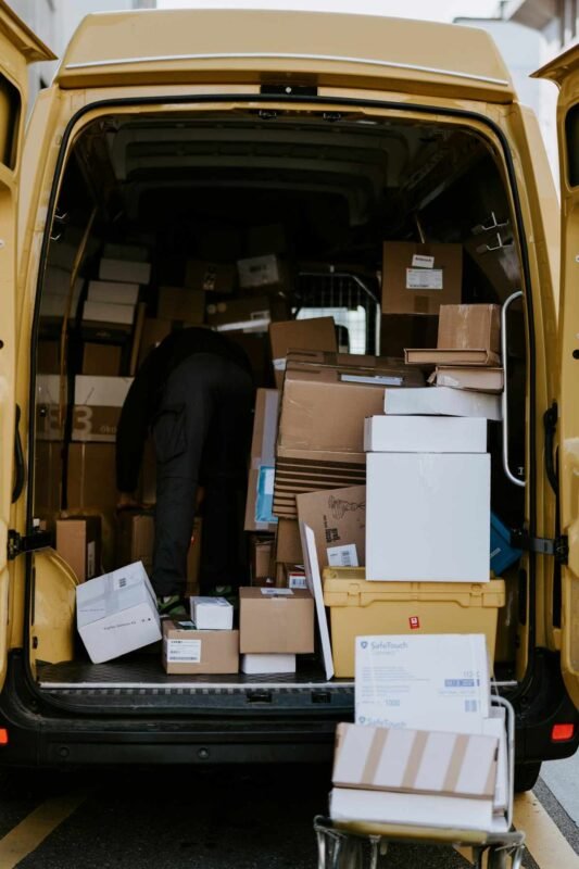 Delivery van packed with parcels during the holiday rush, the load behind UPS seasonal jobs
